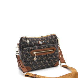 Silver & Polo Kahve Sarı  - Taba SP1110 Kadın Çapraz Çanta