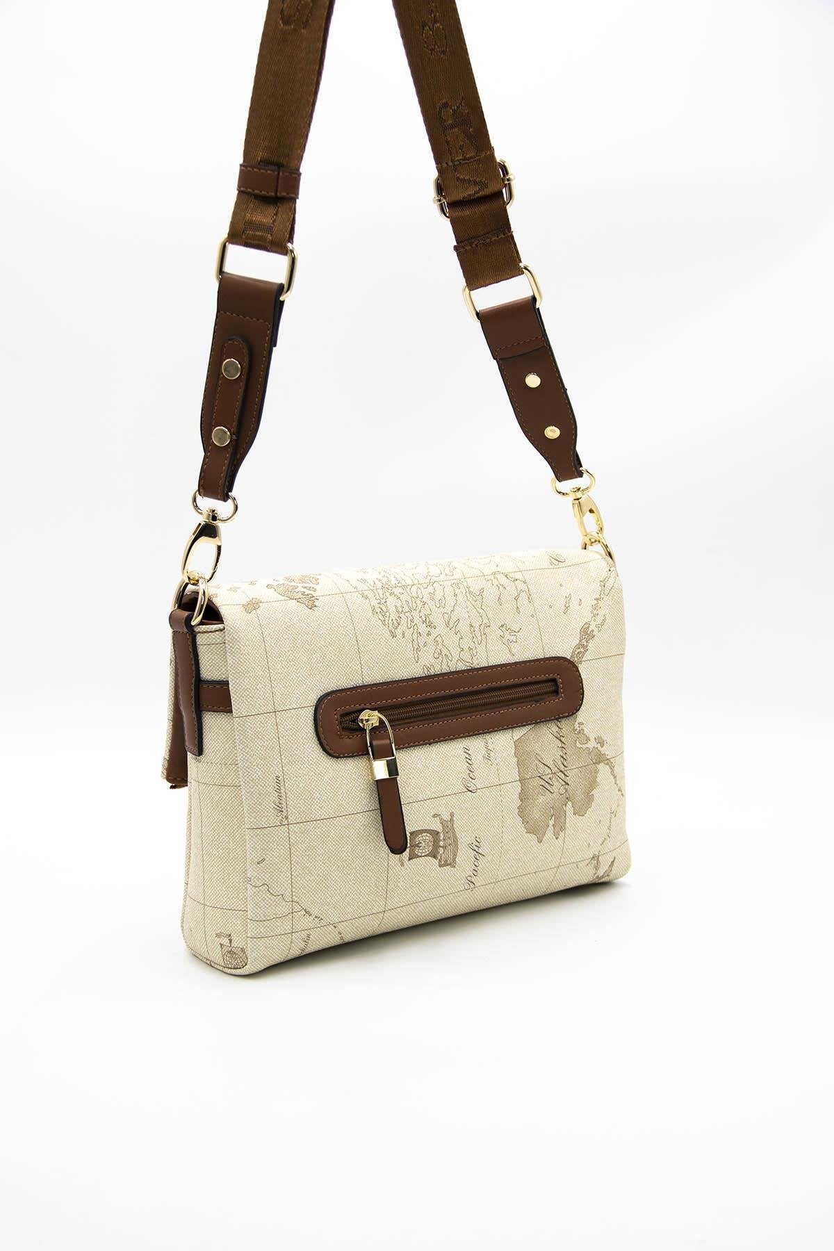 Silver & Polo Koyu Bej - A.Taba SP963 Kadın Çapraz Çanta