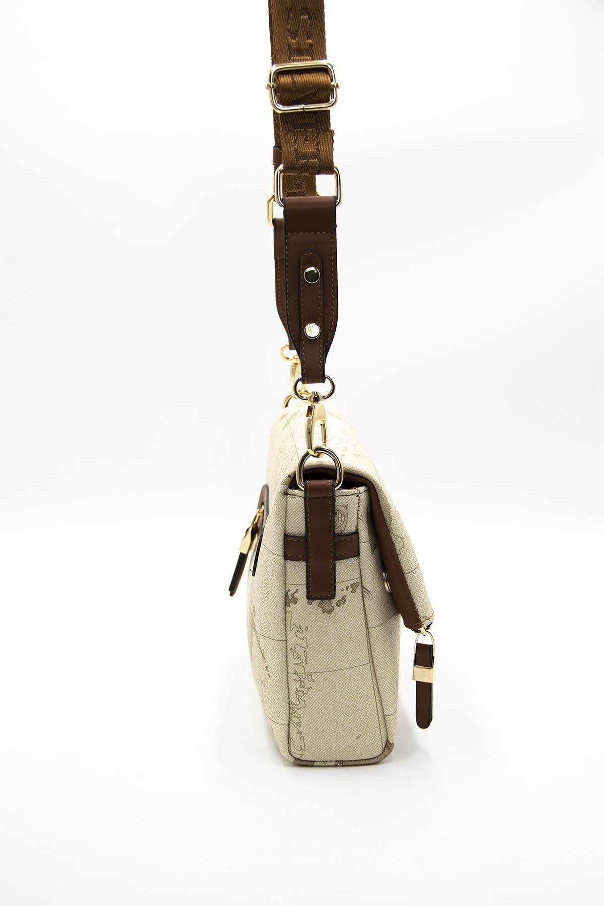 Silver & Polo Koyu Bej - A.Taba SP963 Kadın Çapraz Çanta