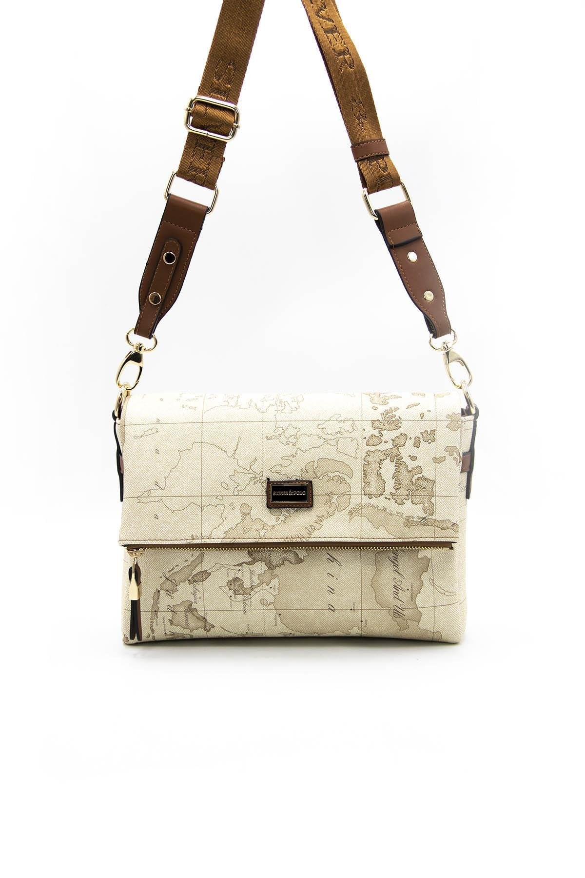 Silver & Polo Koyu Bej - A.Taba SP963 Kadın Çapraz Çanta