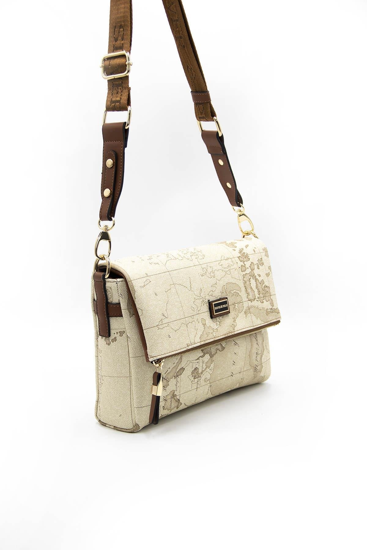 Silver & Polo Koyu Bej - A.Taba SP963 Kadın Çapraz Çanta