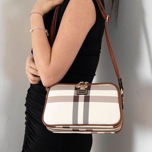 Silver & Polo Krem - Taba SP899 Kadın Çapraz Çanta