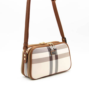 Silver & Polo Krem - Taba SP899 Kadın Çapraz Çanta