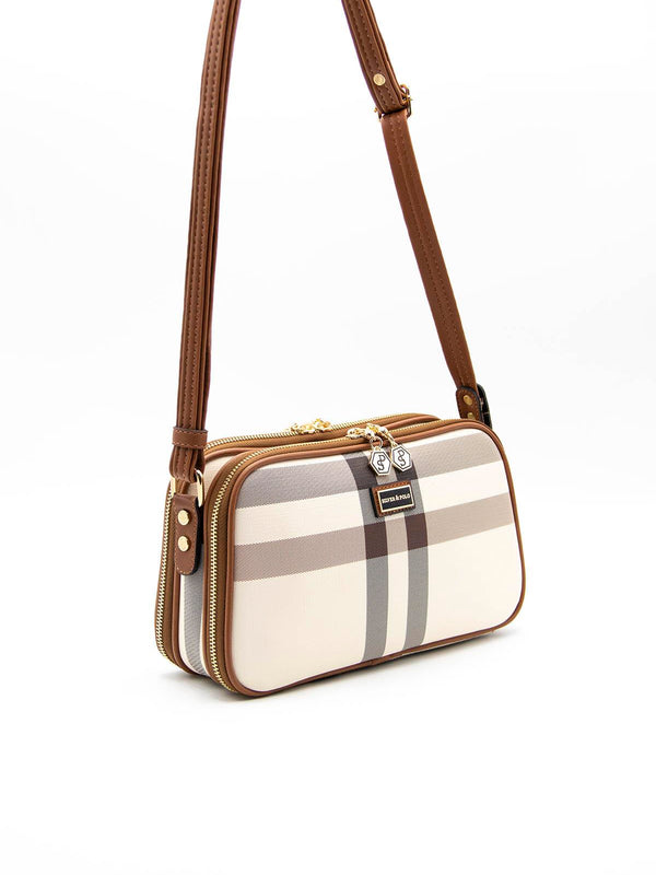 Silver & Polo Krem - Taba SP899 Kadın Çapraz Çanta