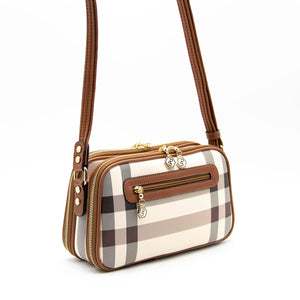 Silver & Polo Krem - Taba SP899 Kadın Çapraz Çanta