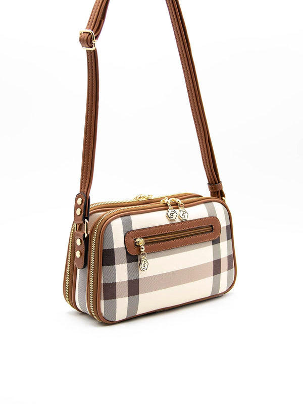 Silver & Polo Krem - Taba SP899 Kadın Çapraz Çanta