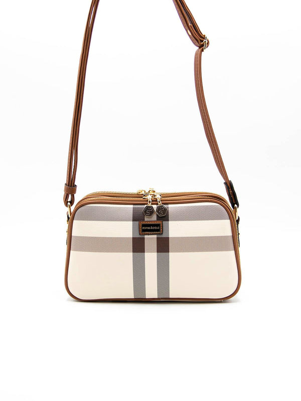 Silver & Polo Krem - Taba SP899 Kadın Çapraz Çanta