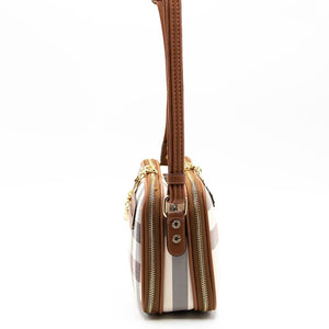 Silver & Polo Krem - Taba SP899 Kadın Çapraz Çanta