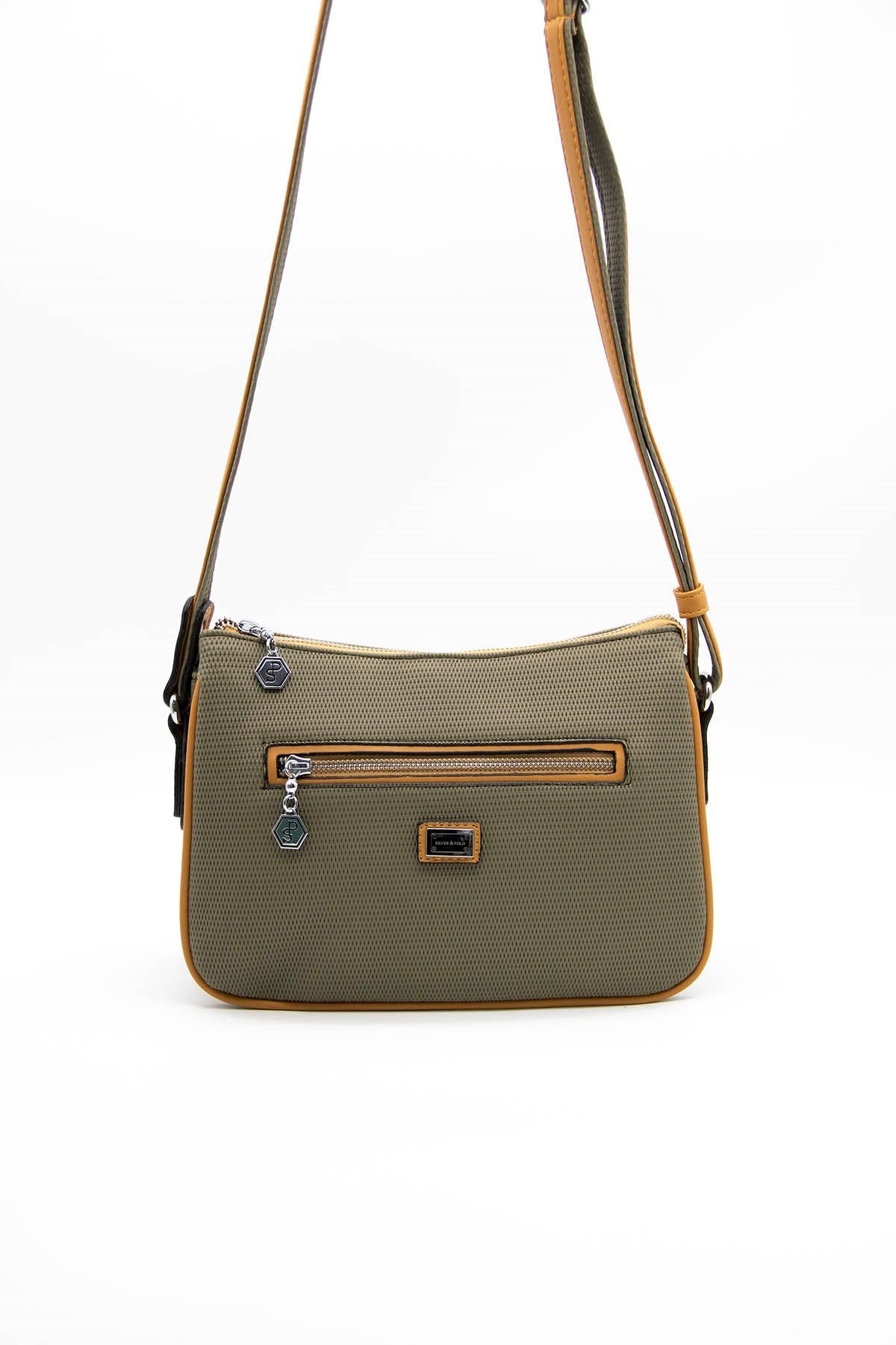 Silver & Polo L.haki - Camel SP818 Kadın Çapraz Çanta
