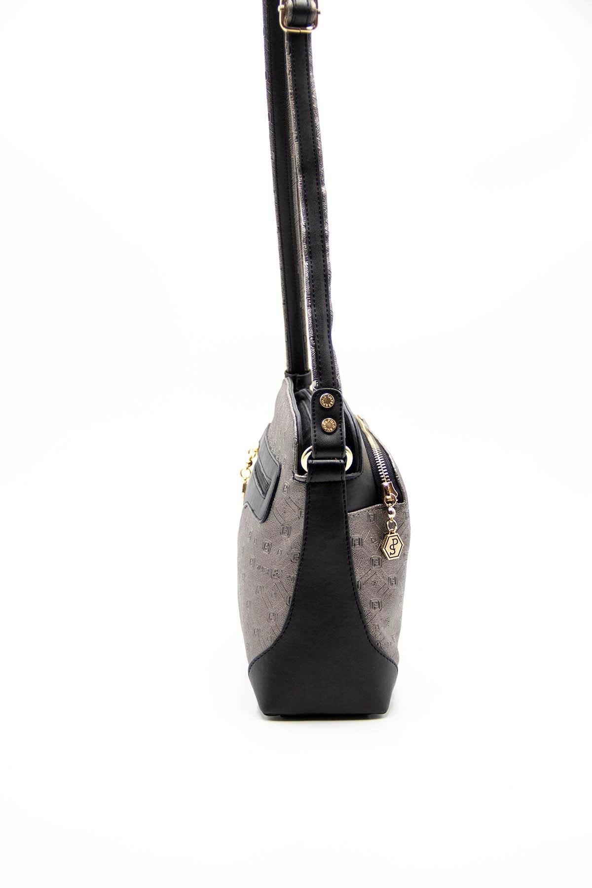 Silver & Polo Platin - Siyah SP364 Kadın Çapraz Çanta