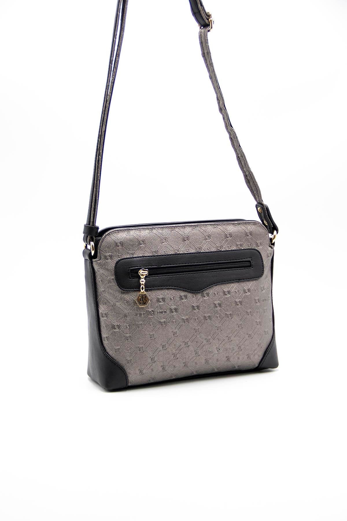 Silver & Polo Platin - Siyah SP364 Kadın Çapraz Çanta