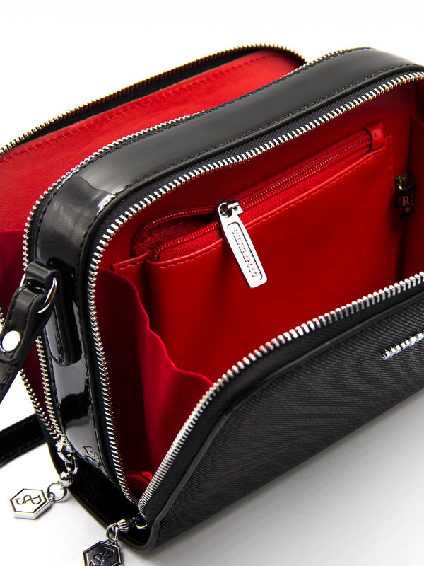 Silver & Polo Platin - Siyah SP888 Kadın Çapraz Çanta