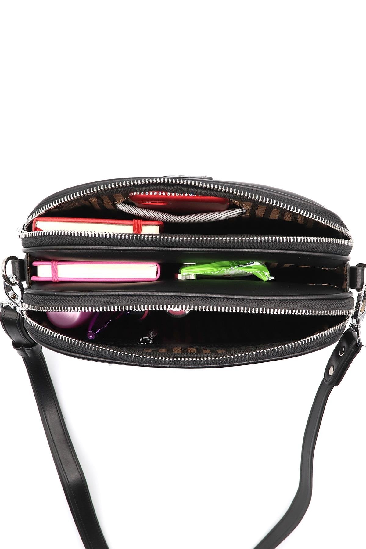 Silver & Polo Siyah Beyaz - Siyah SP745 Kadın Çapraz Çanta