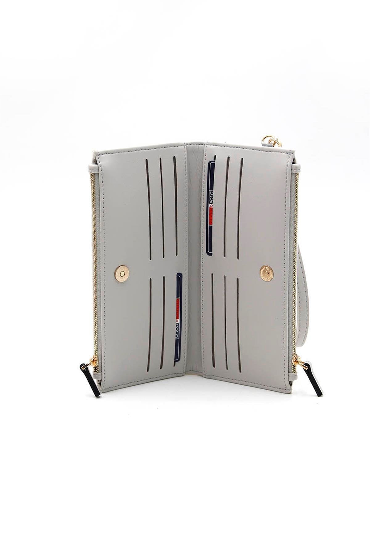 Silver & Polo Beyaz - A.gri SP1046 Kadın Cüzdan & Kartlık