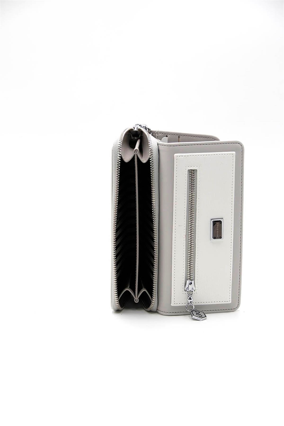 Silver & Polo Beyaz - A.gri SP846 Kadın Cüzdan & Kartlık