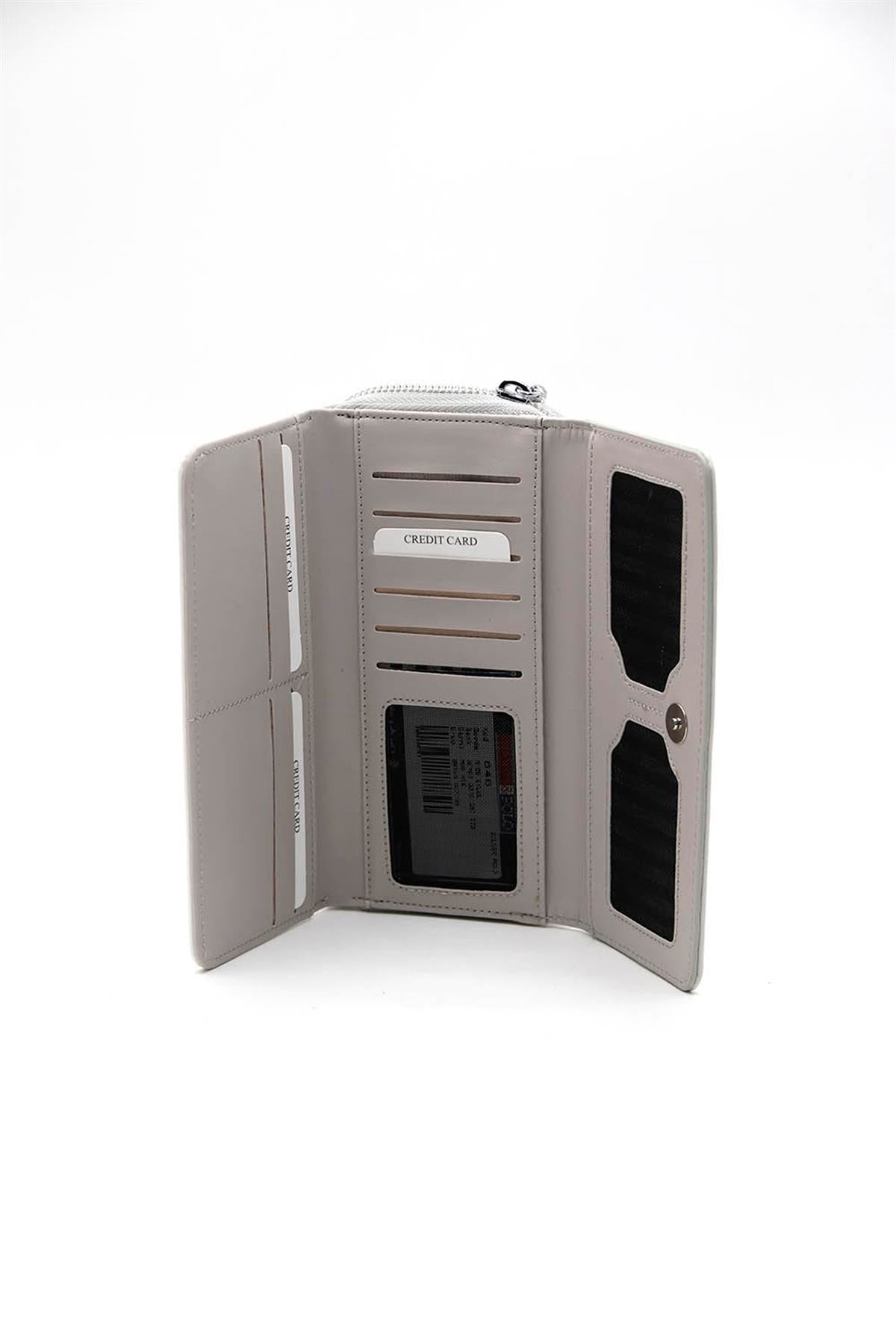 Silver & Polo Beyaz - A.gri SP846 Kadın Cüzdan & Kartlık