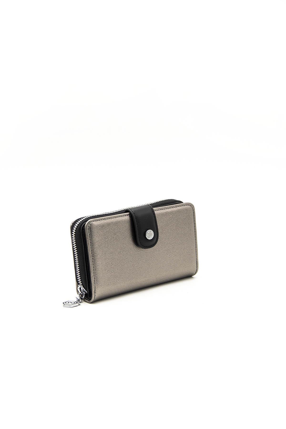 Silver & Polo Platin - Siyah SP882 Kadın Cüzdan & Kartlık