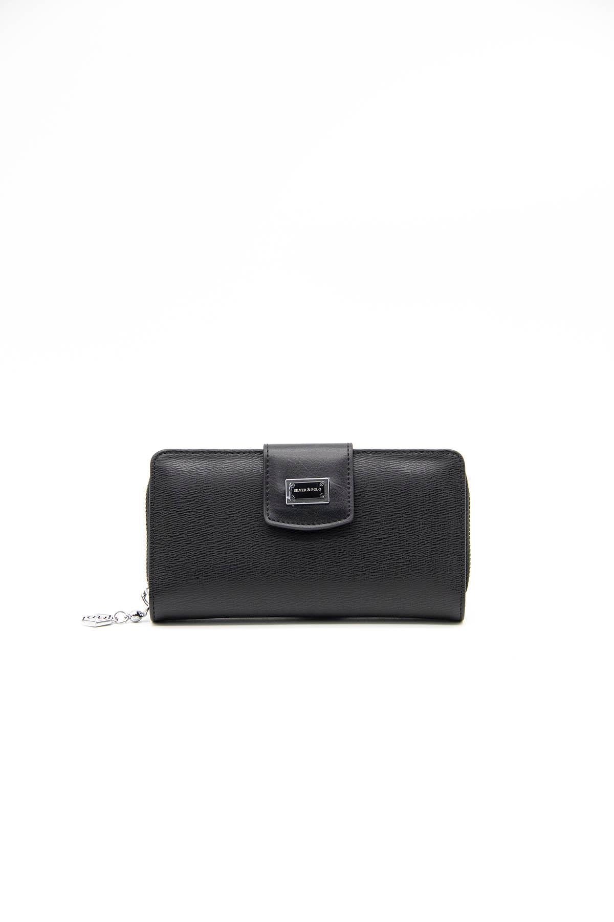 Silver & Polo Siyah - Siyah SP928 Kadın Cüzdan & Kartlık
