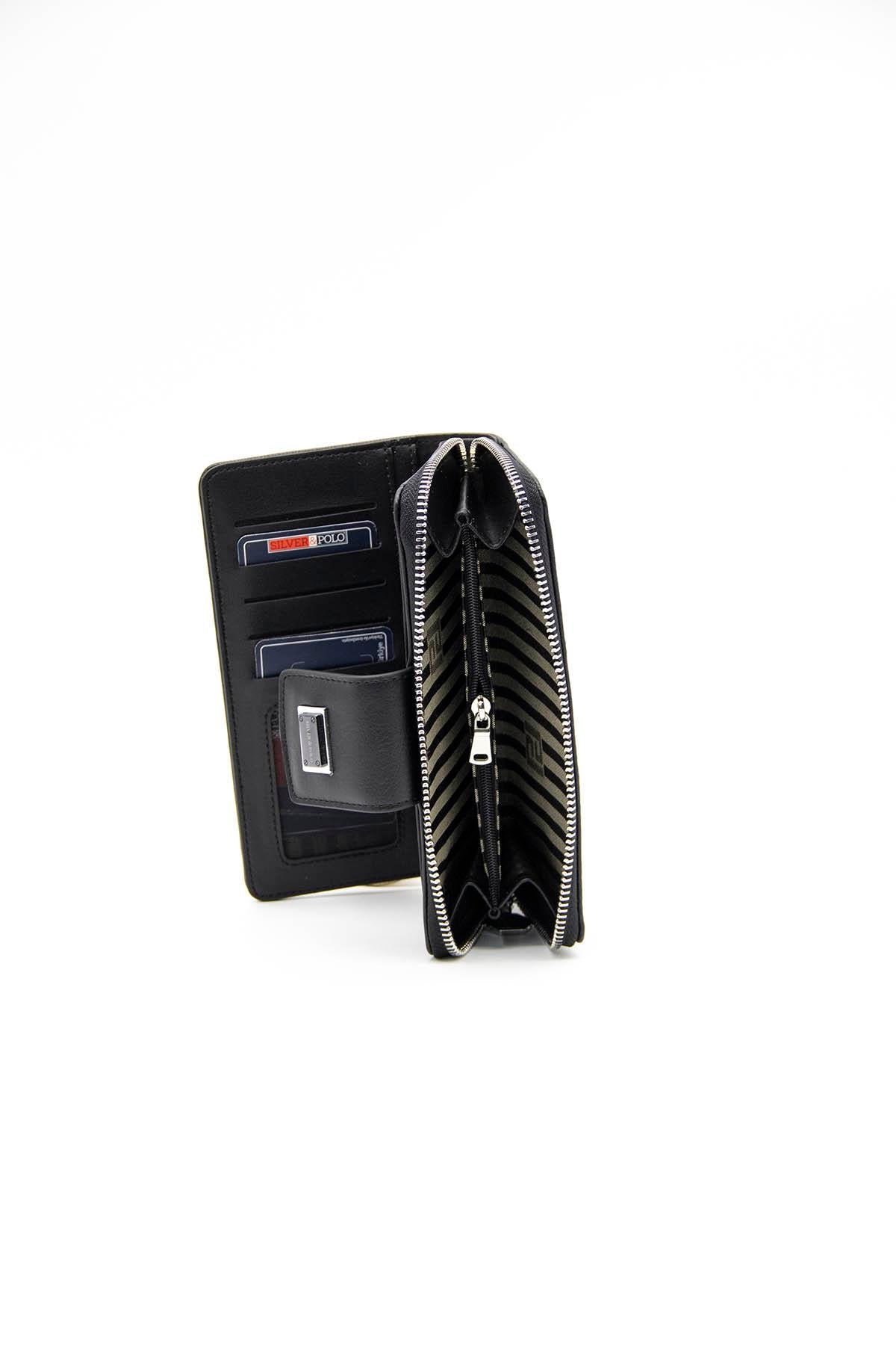 Silver & Polo Siyah - Siyah SP928 Kadın Cüzdan & Kartlık