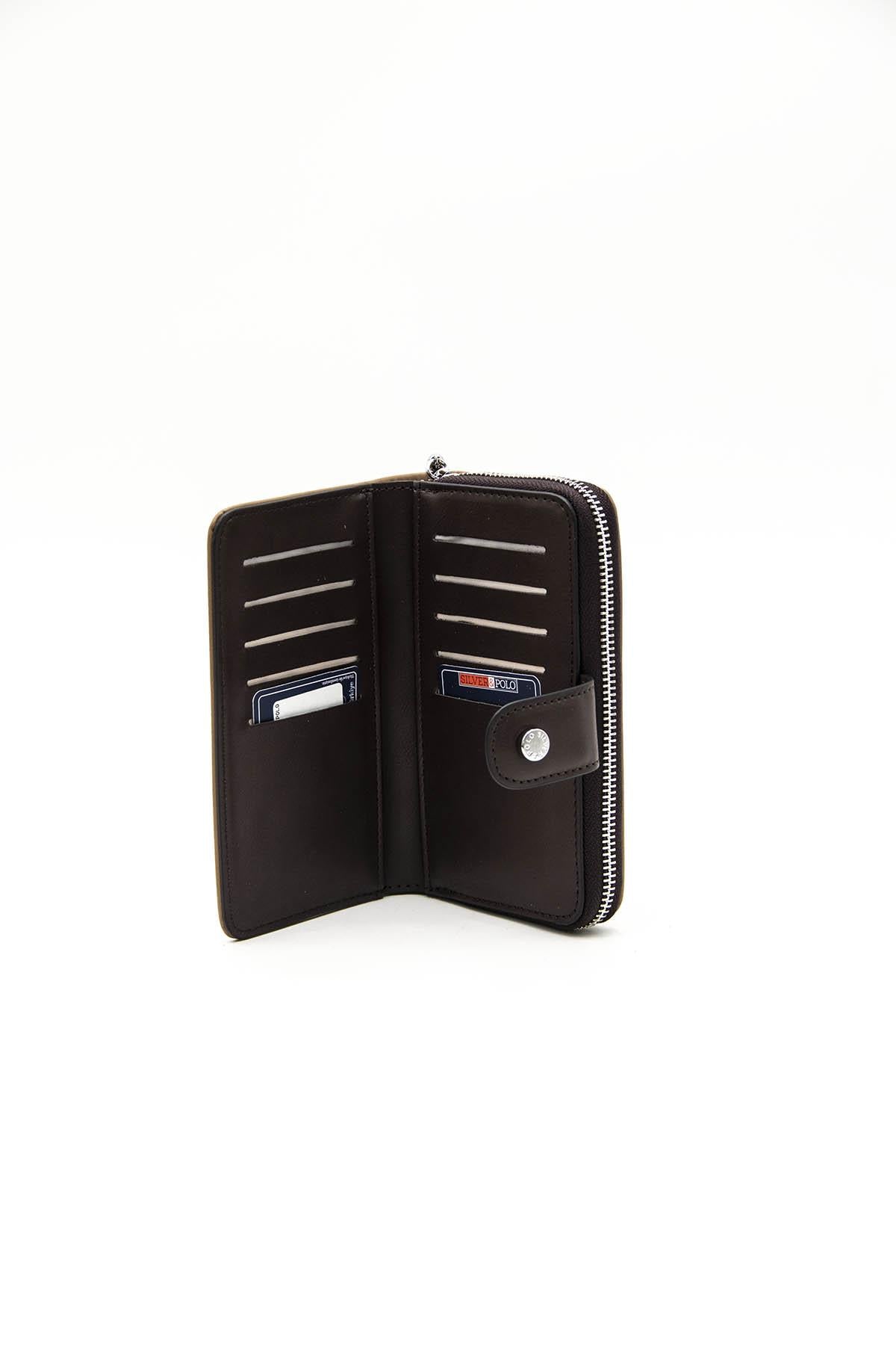 Silver & Polo Vizon - Kahve SP882 Kadın Cüzdan & Kartlık