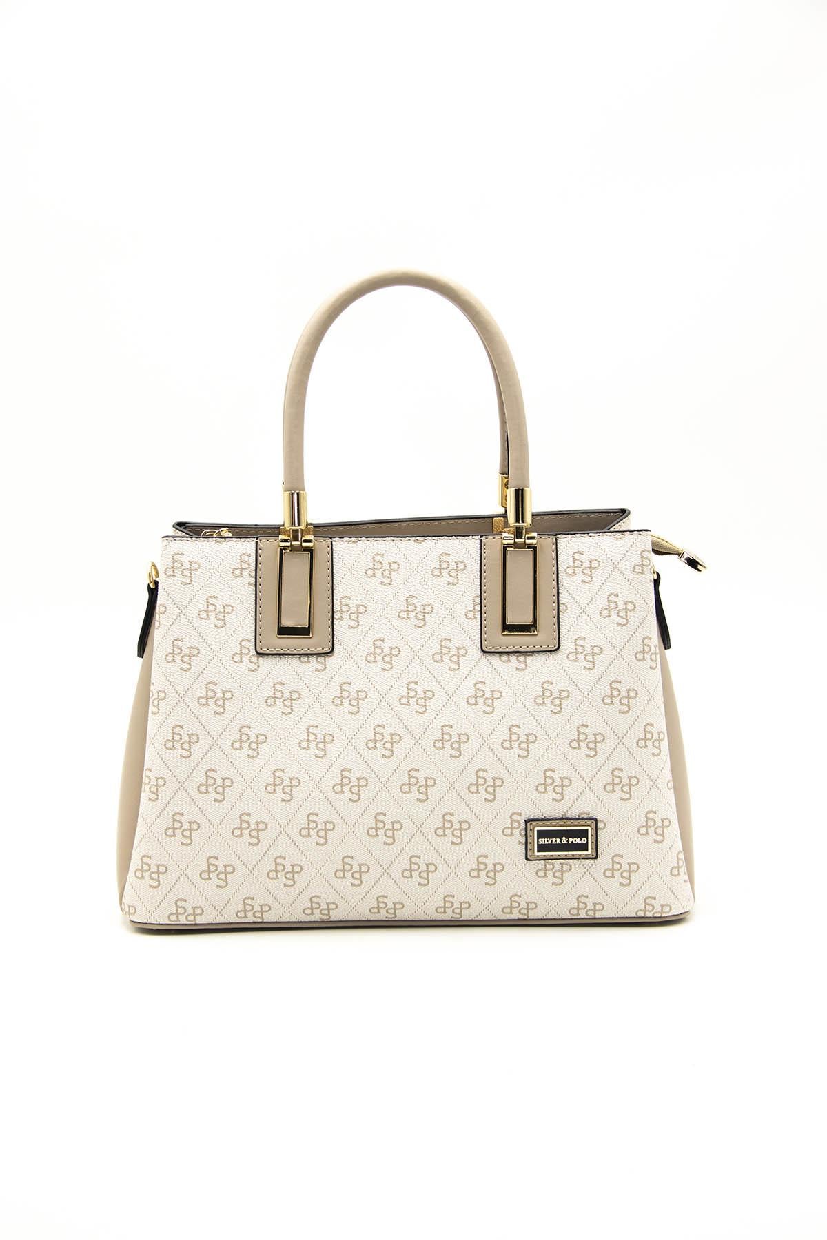 Silver & Polo Bej - Kum SP1000 Kadın El Çantası