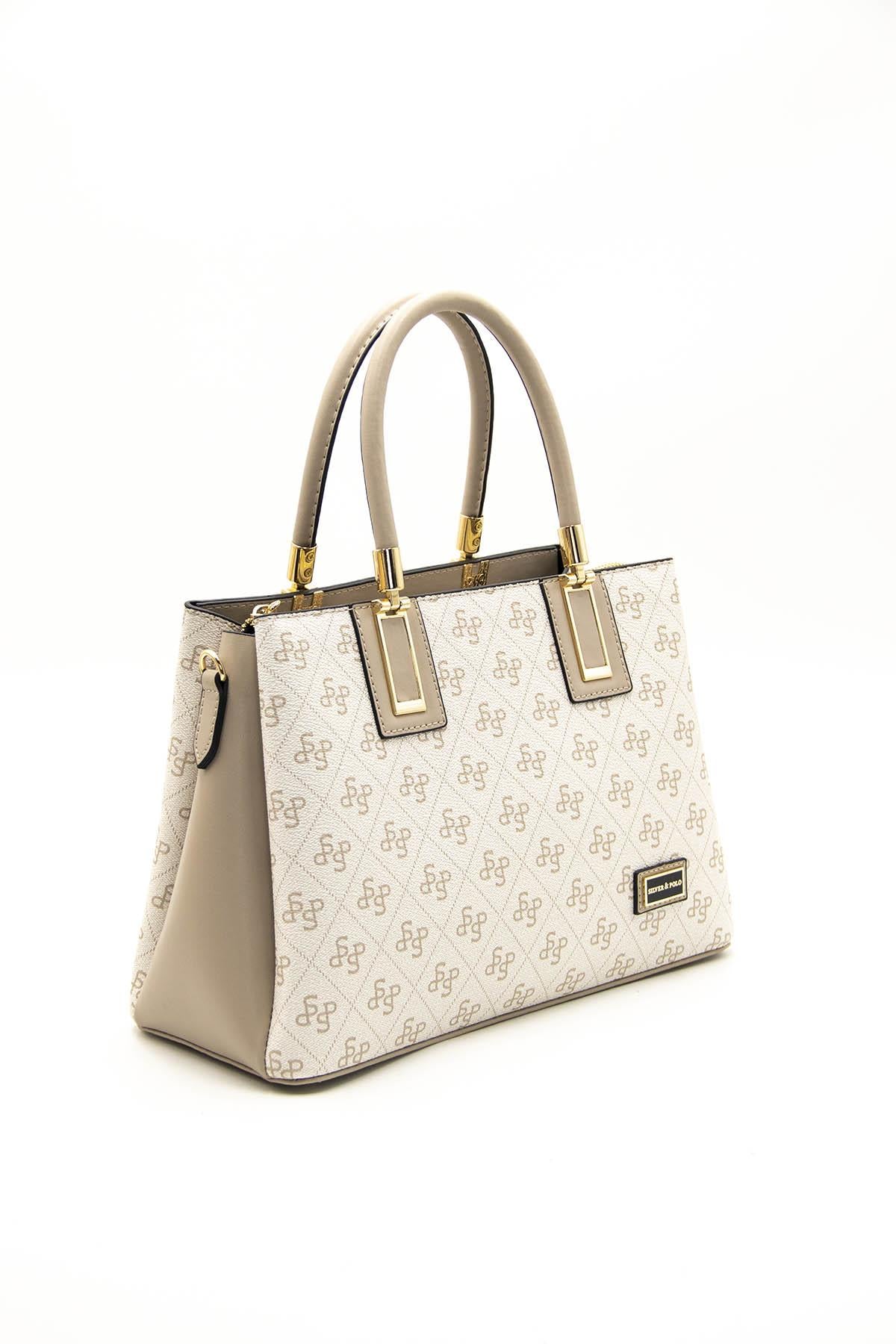 Silver & Polo Bej - Kum SP1000 Kadın El Çantası