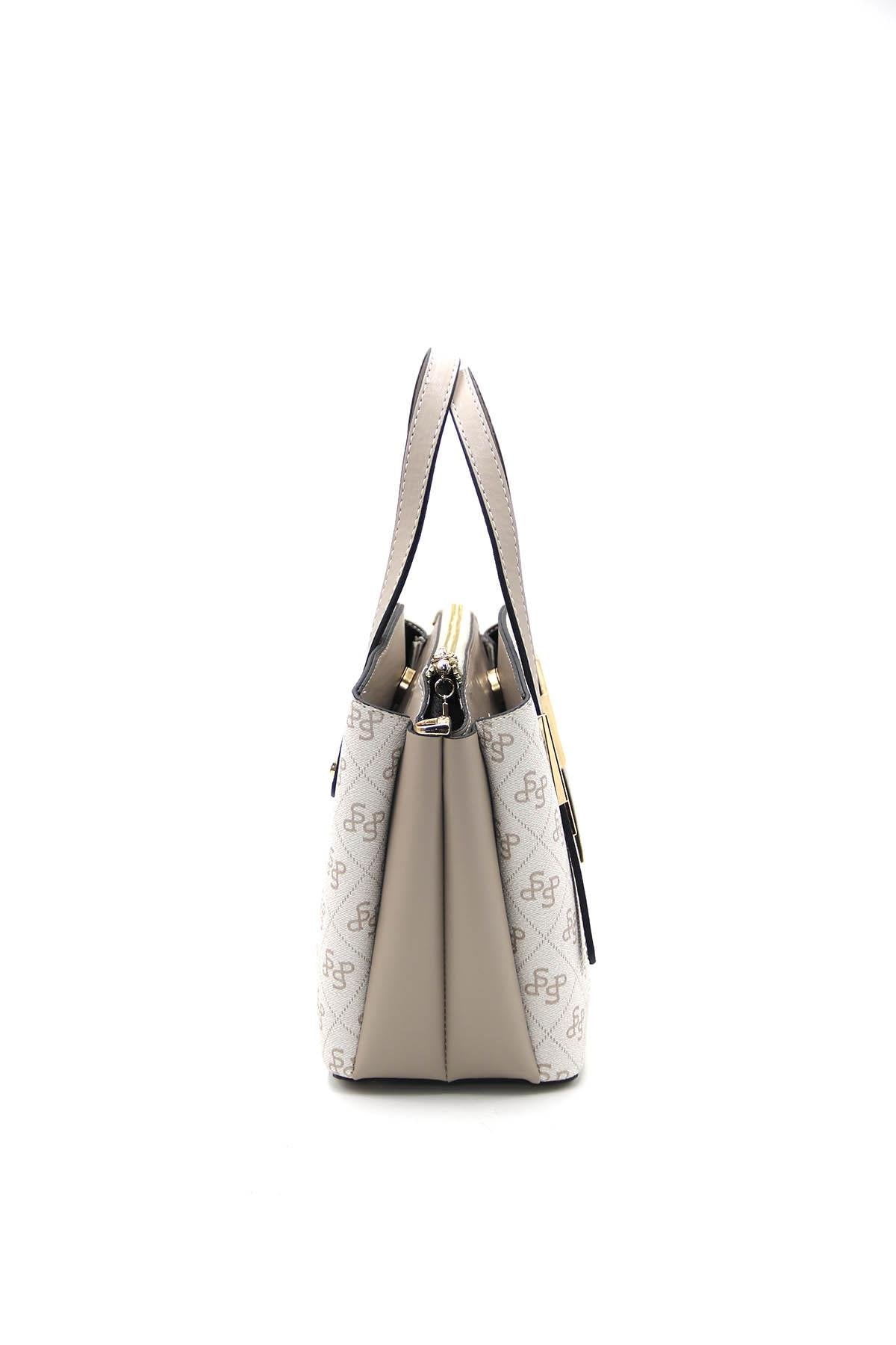 Silver & Polo Bej - Kum SP1021 Kadın El Çantası