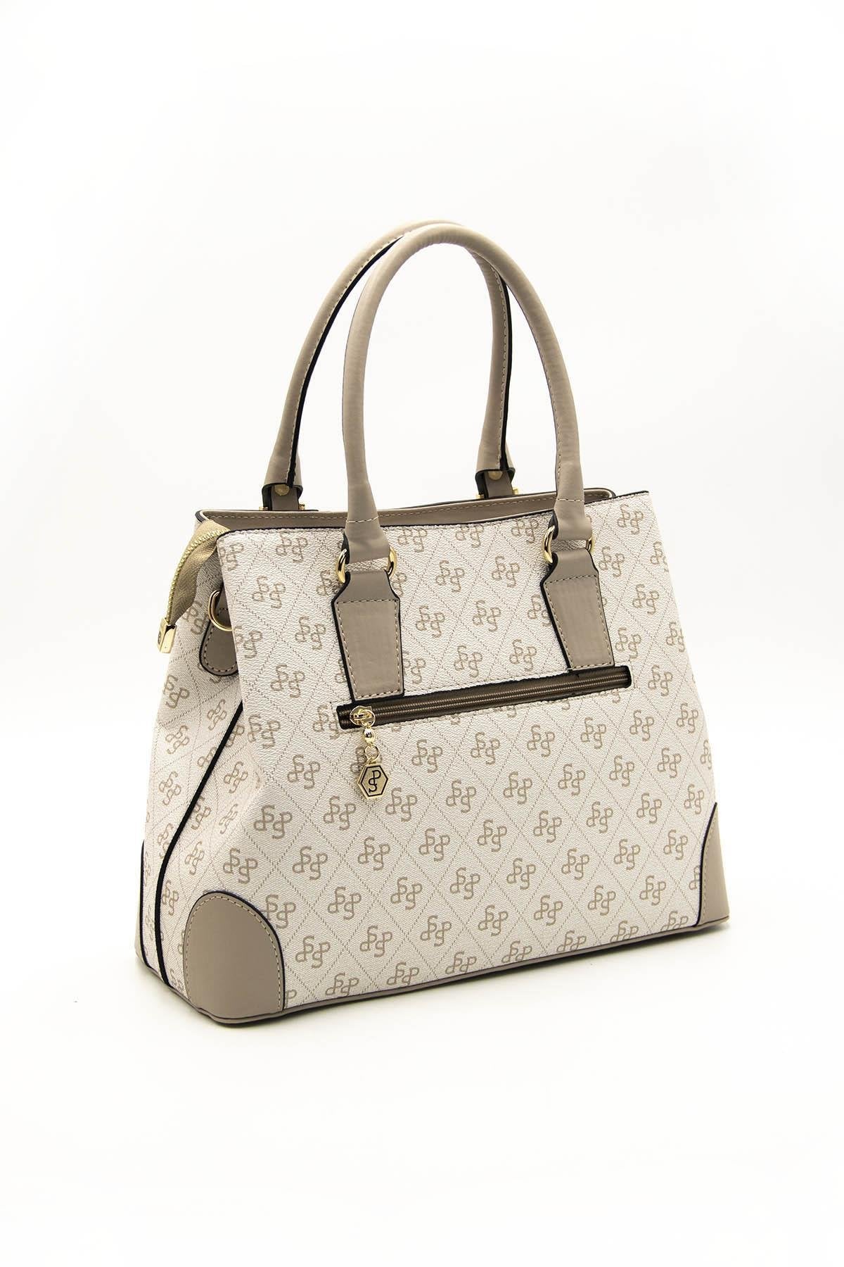 Silver & Polo Bej - Kum SP667 Kadın El Çantası