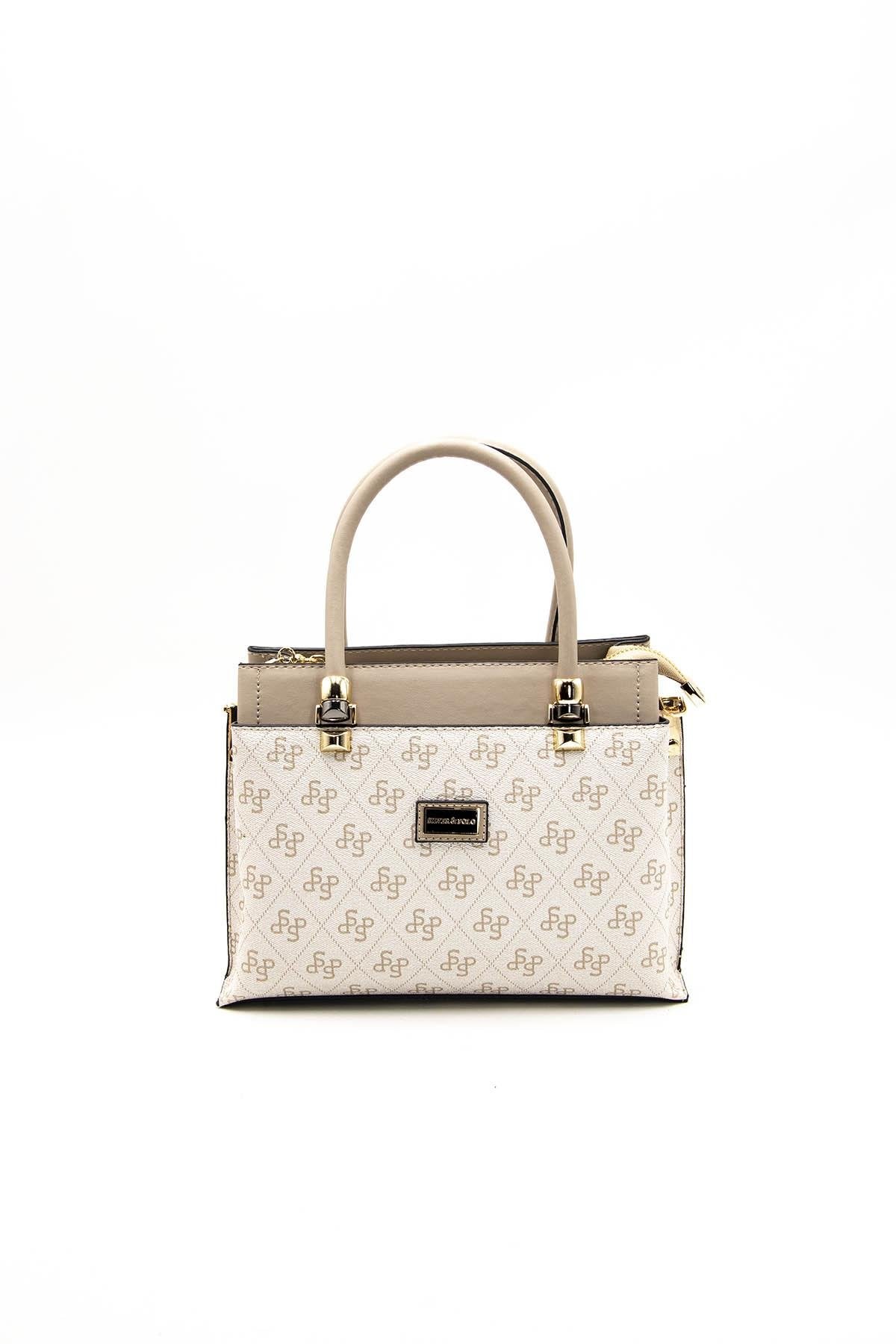 Silver & Polo Bej - Kum SP826 Kadın El Çantası