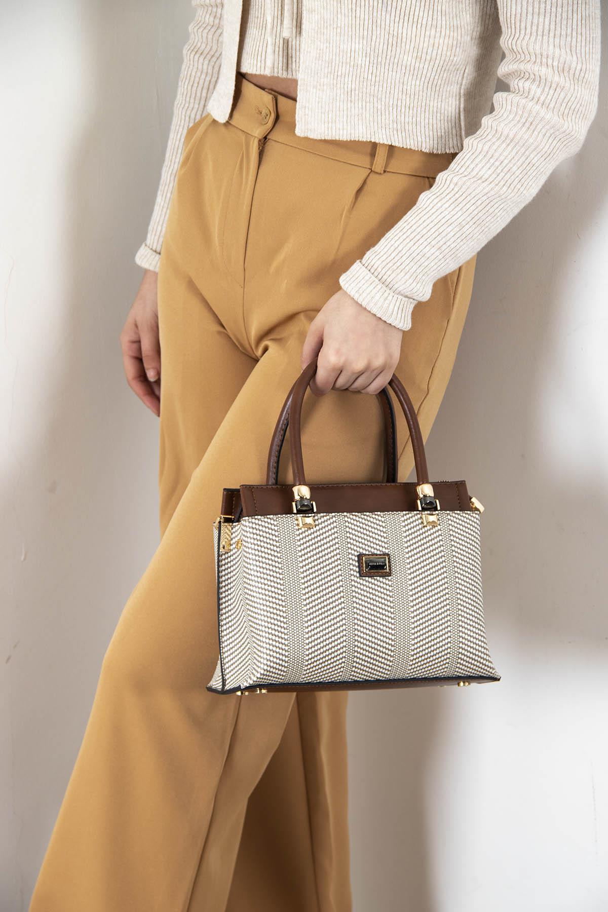 Silver & Polo Bej - Taba SP826 Kadın El Çantası