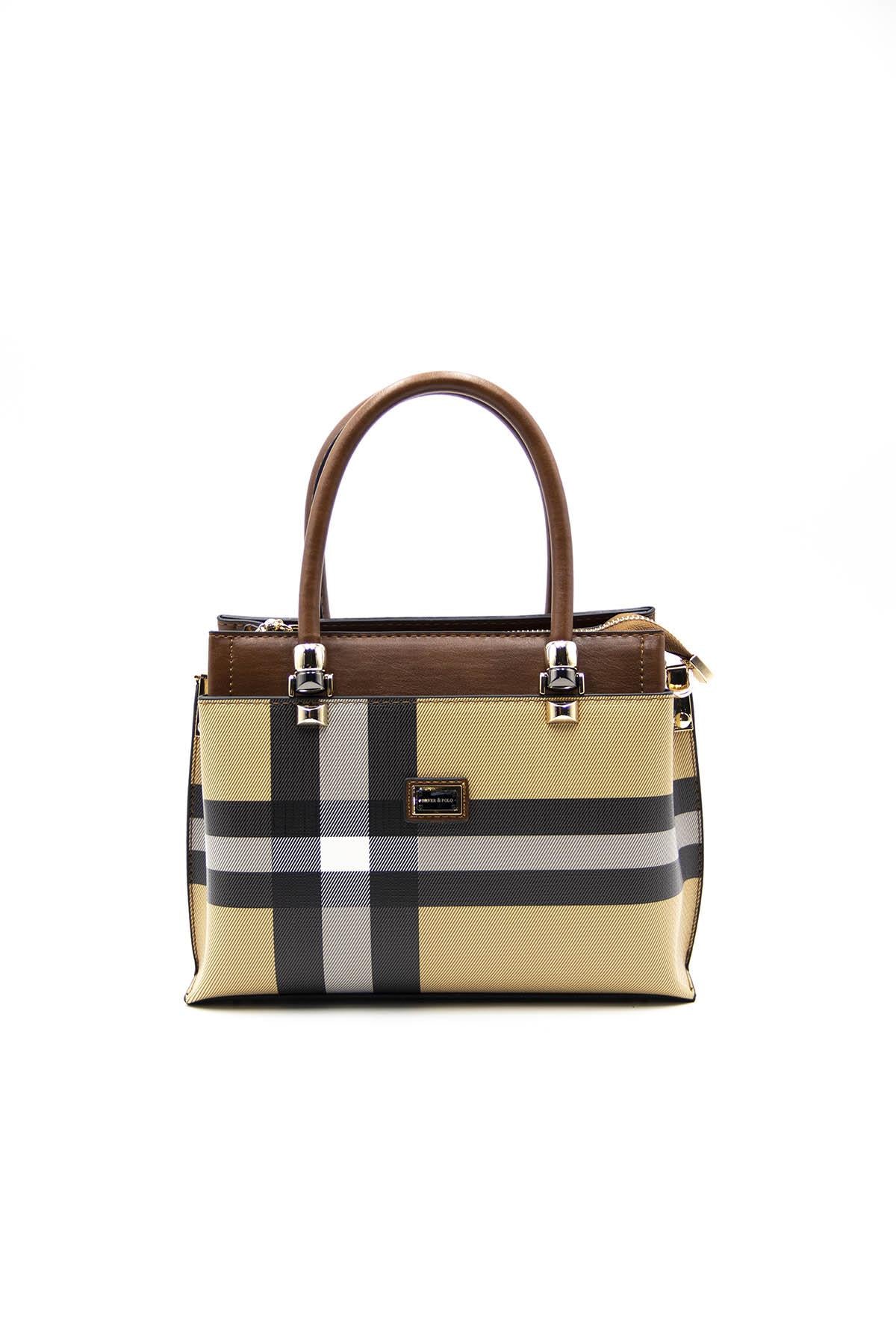 Silver & Polo Bej - Taba SP826 Kadın El Çantası