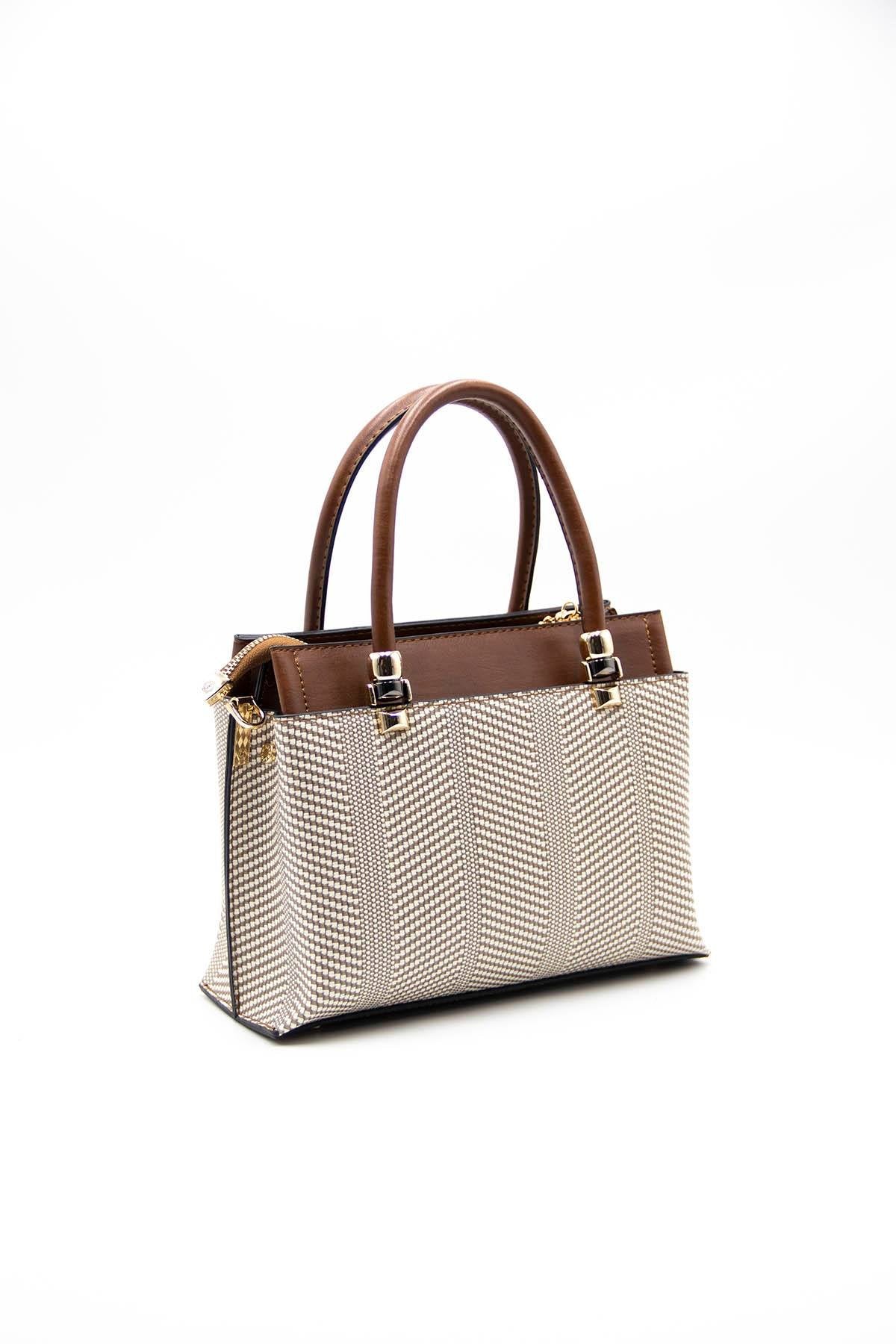 Silver & Polo Bej - Taba SP826 Kadın El Çantası