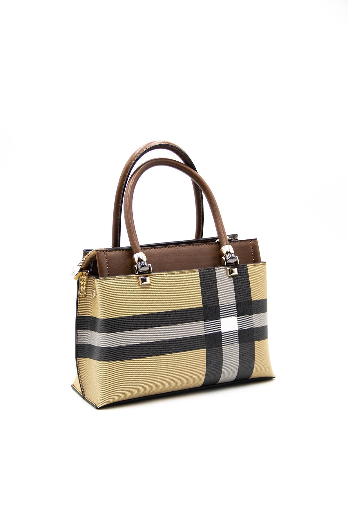 Silver & Polo Bej - Taba SP826 Kadın El Çantası