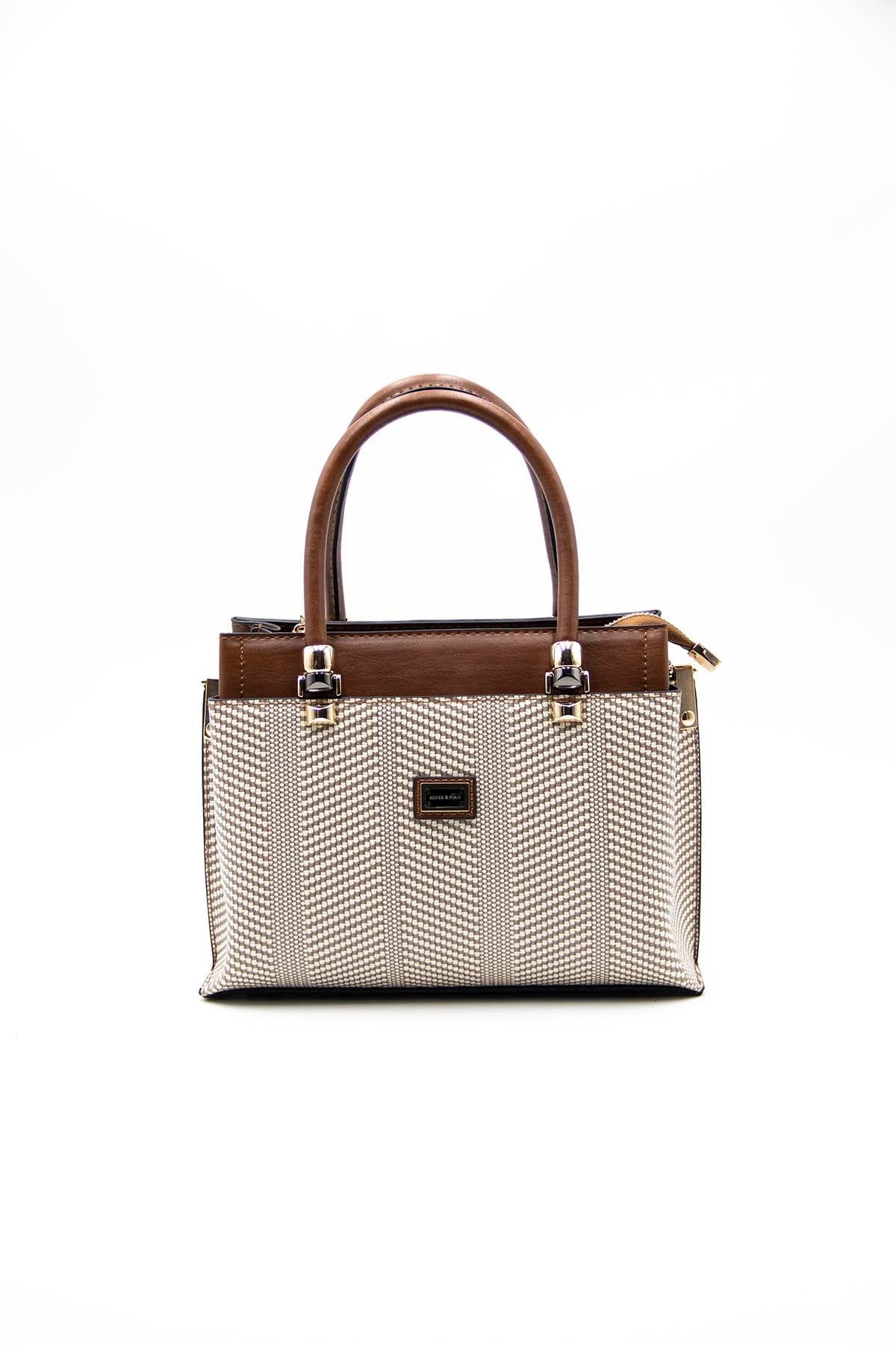 Silver & Polo Bej - Taba SP826 Kadın El Çantası