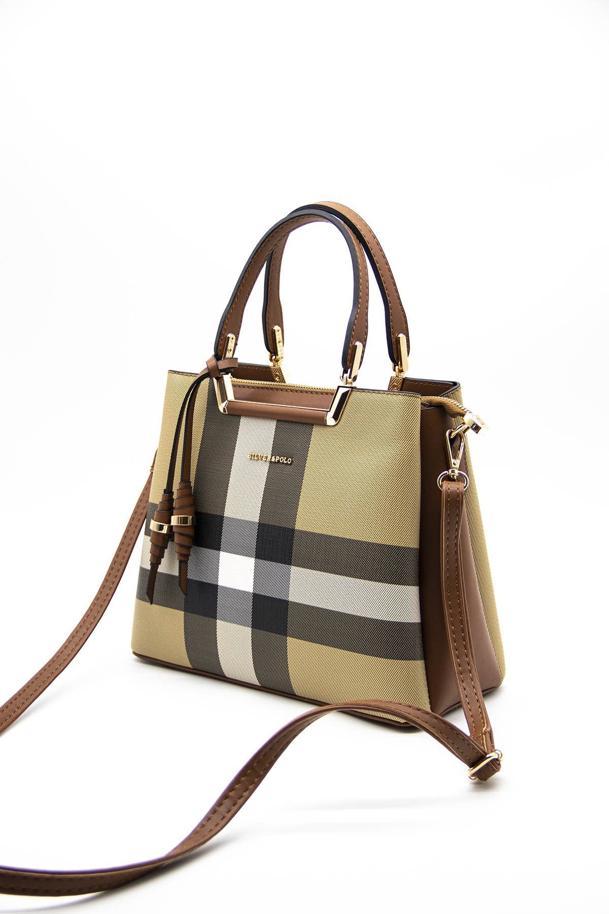 Silver & Polo Bej - Taba SP969 Kadın El Çantası