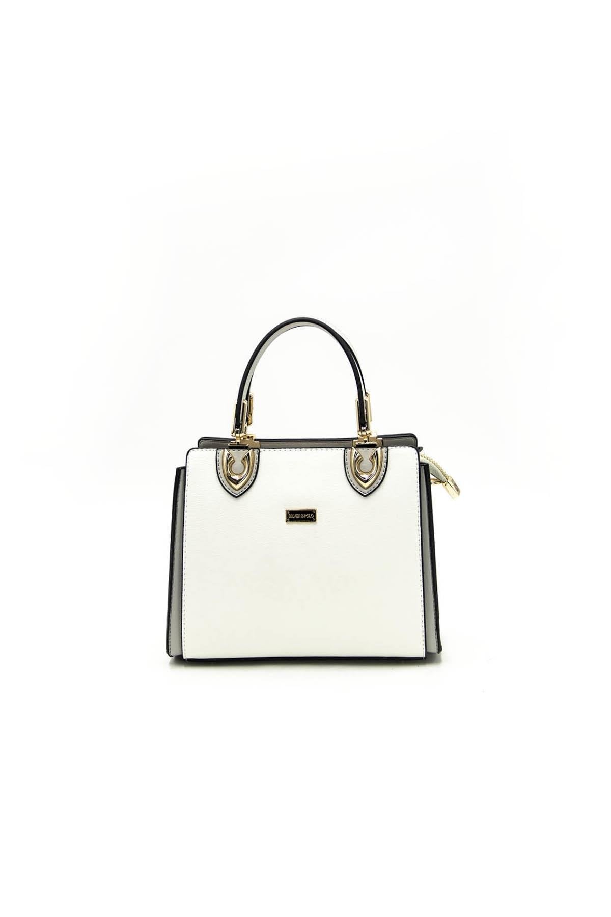 Silver & Polo Beyaz - A.gri SP1133 Kadın El Çantası