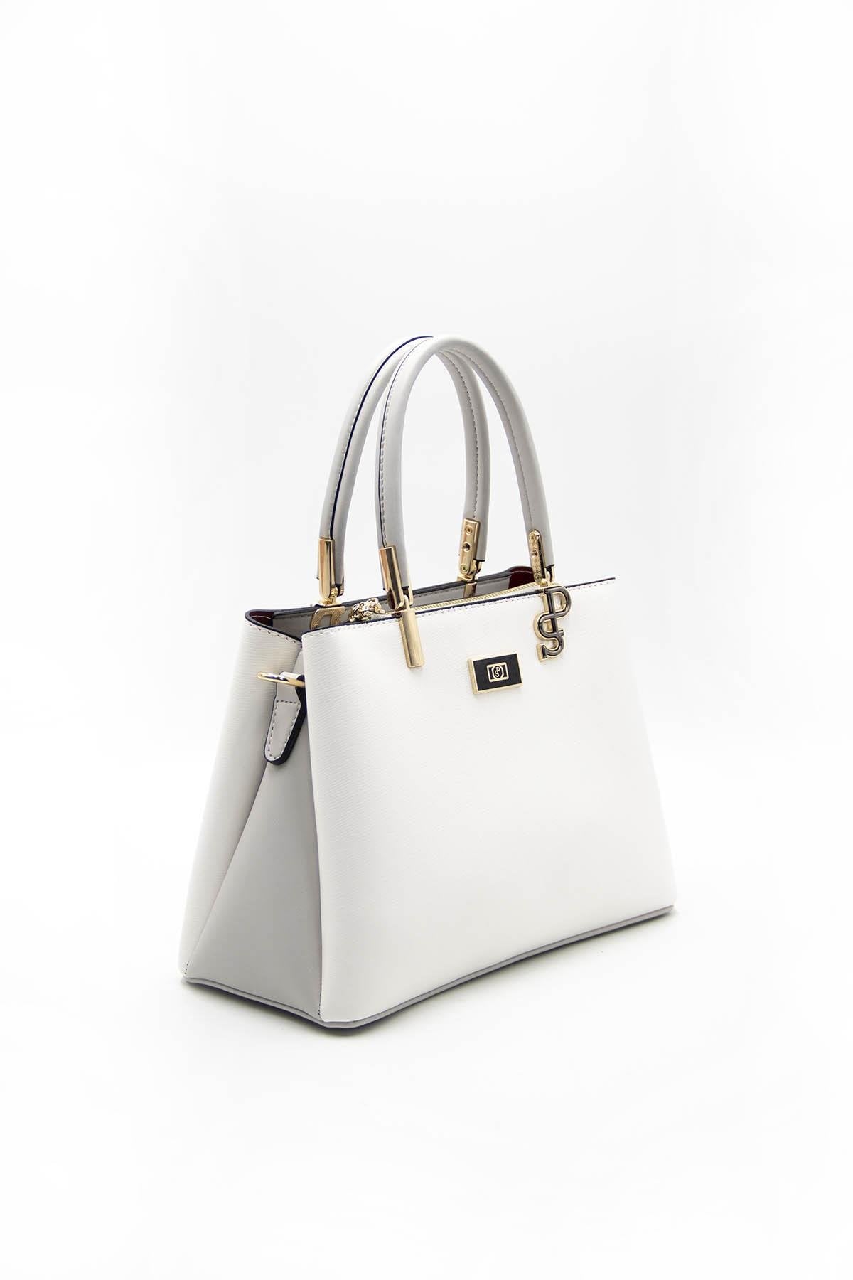 Silver & Polo Beyaz - A.gri SP1098 Kadın El Çantası