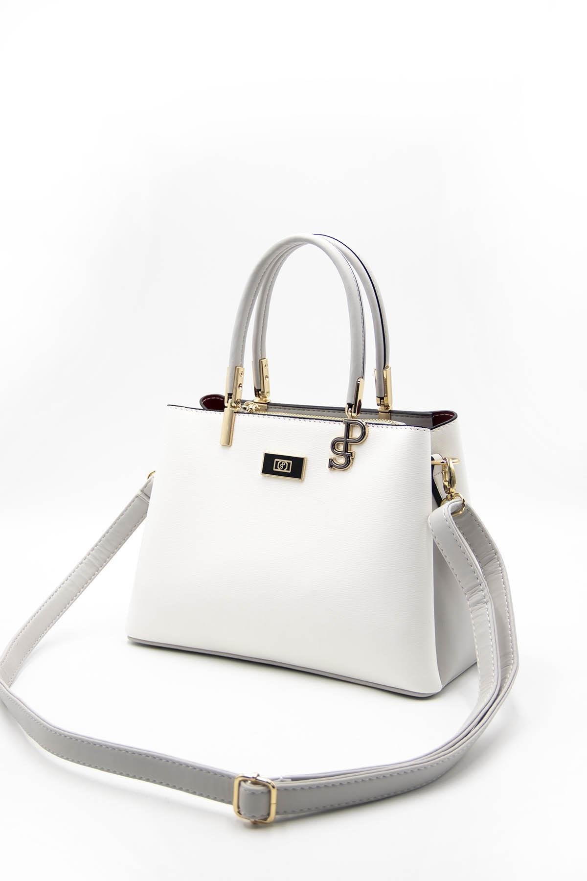 Silver & Polo Beyaz - A.gri SP1098 Kadın El Çantası