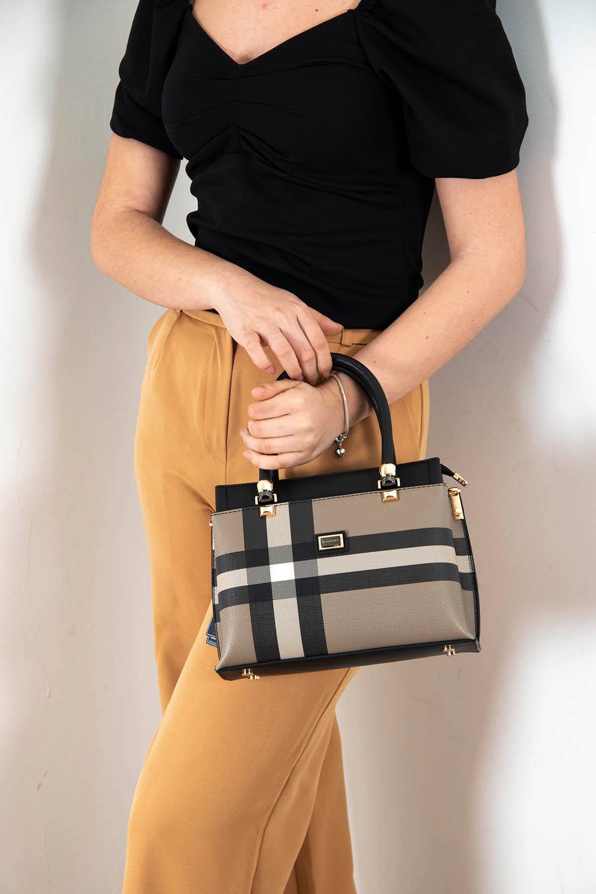 Silver & Polo Kahve - Siyah SP826 Kadın El Çantası