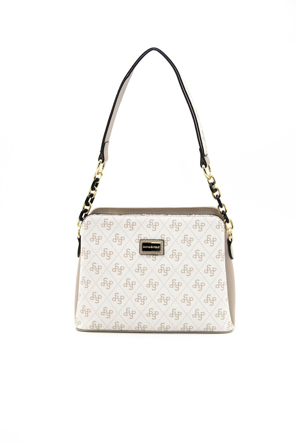 Silver & Polo Bej - Kum SP937 Kadın Omuz Çantası