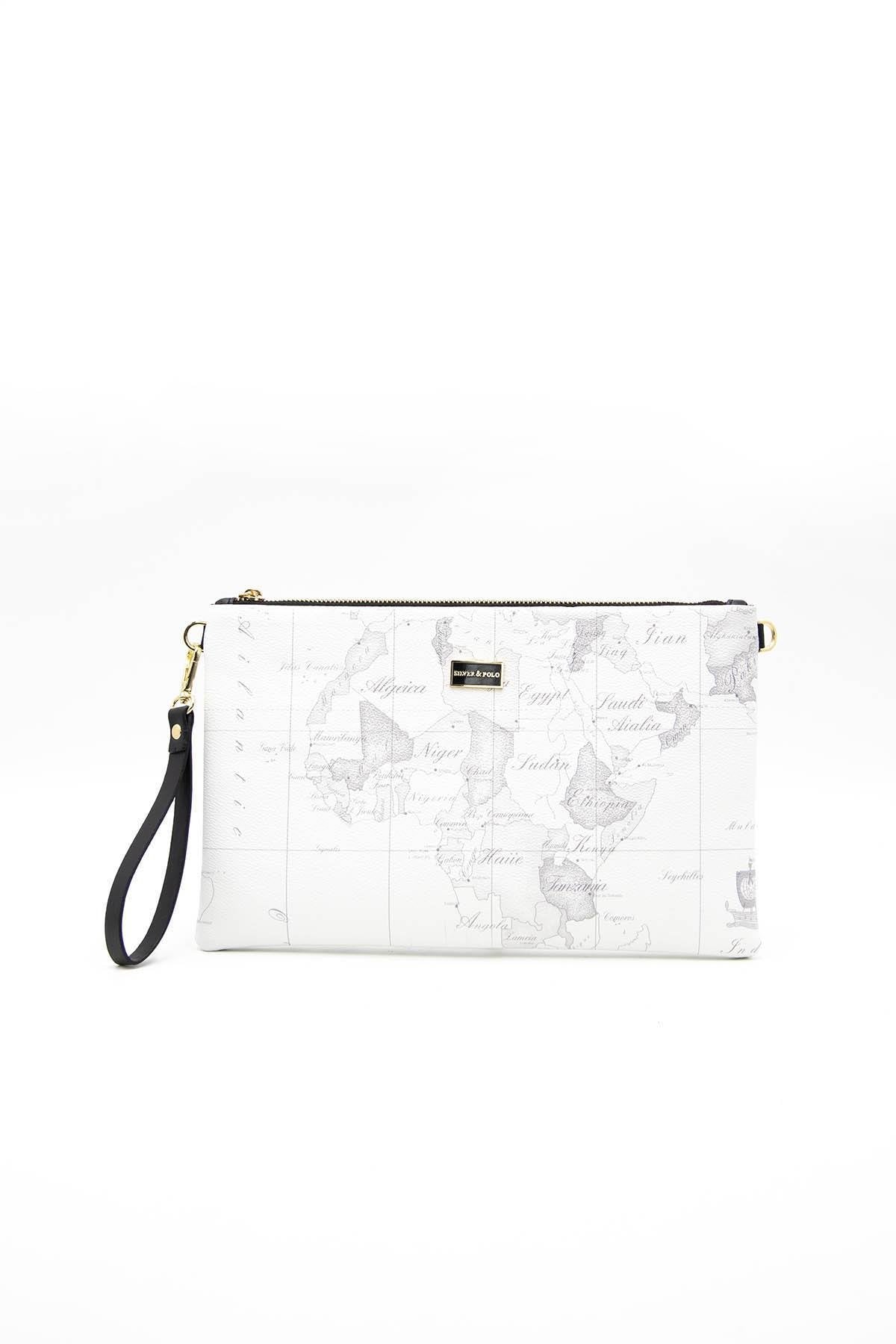 Silver & Polo Beyaz - Antrasit SP1034 Kadın Portföy & Clutch