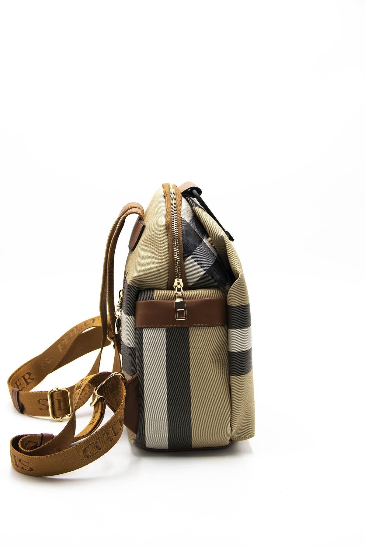 Silver & Polo Bej - Taba SP771 Kadın Sırt Çantası