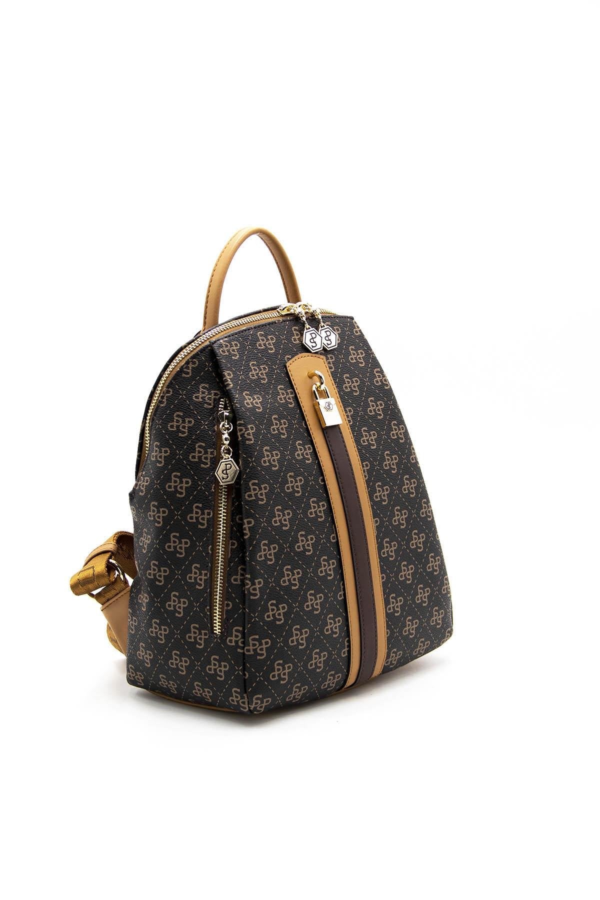 Silver & Polo Kahve Sarı - A.Taba SP1123 Kadın Sırt Çantası