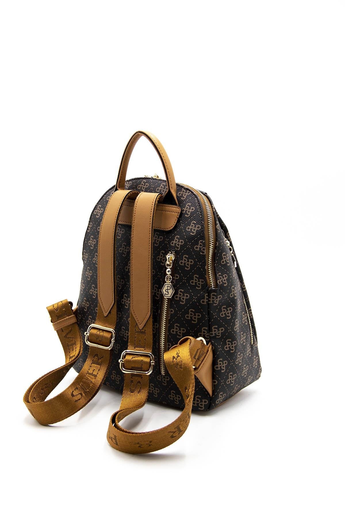 Silver & Polo Kahve Sarı - A.Taba SP1123 Kadın Sırt Çantası