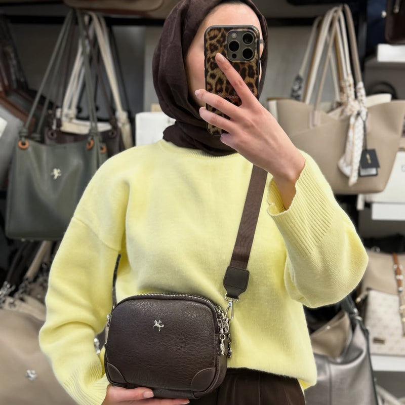 Nas Bag Üç Bölmeli Kadın Çapraz Askılı Omuz Çantası - 1468 - 2