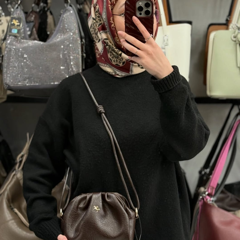 NASBAG Yumuşacık Dokulu Büzgülü Kadın El ve Çapraz Omuz Çantası - 1255 - 27