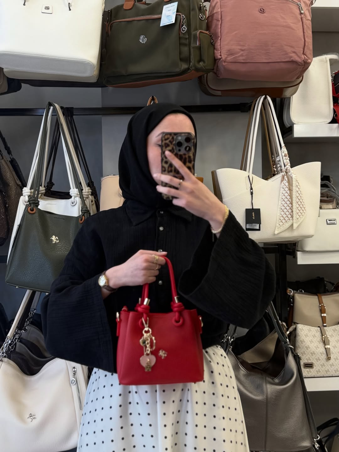 Nas Bag Kadın Charmlı Kırmızı Mini El ve Çapraz Çanta - 1498