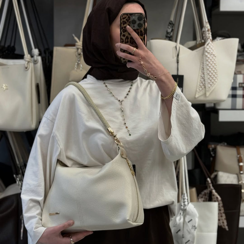Nas Bag Kadın Şık Örgülü Askılı Omuz ve Çapraz Çanta - 1515 - 4