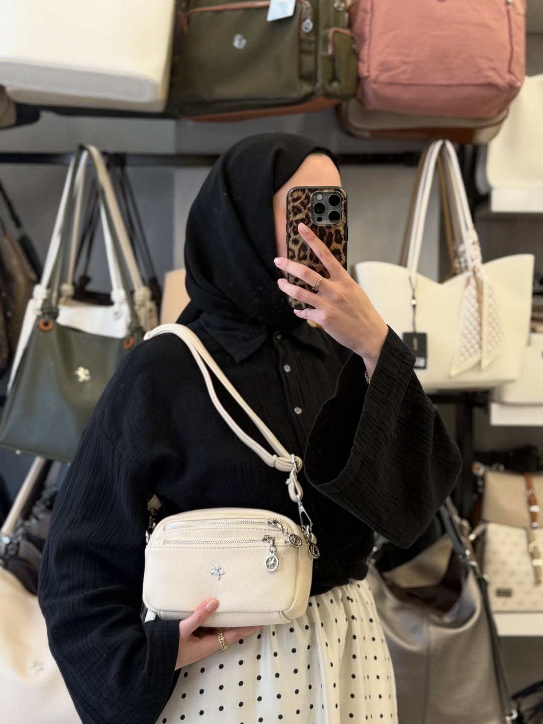 Nas Bag 4 Gözlü Krem Victoria Mini Çapraz Çanta - 1534