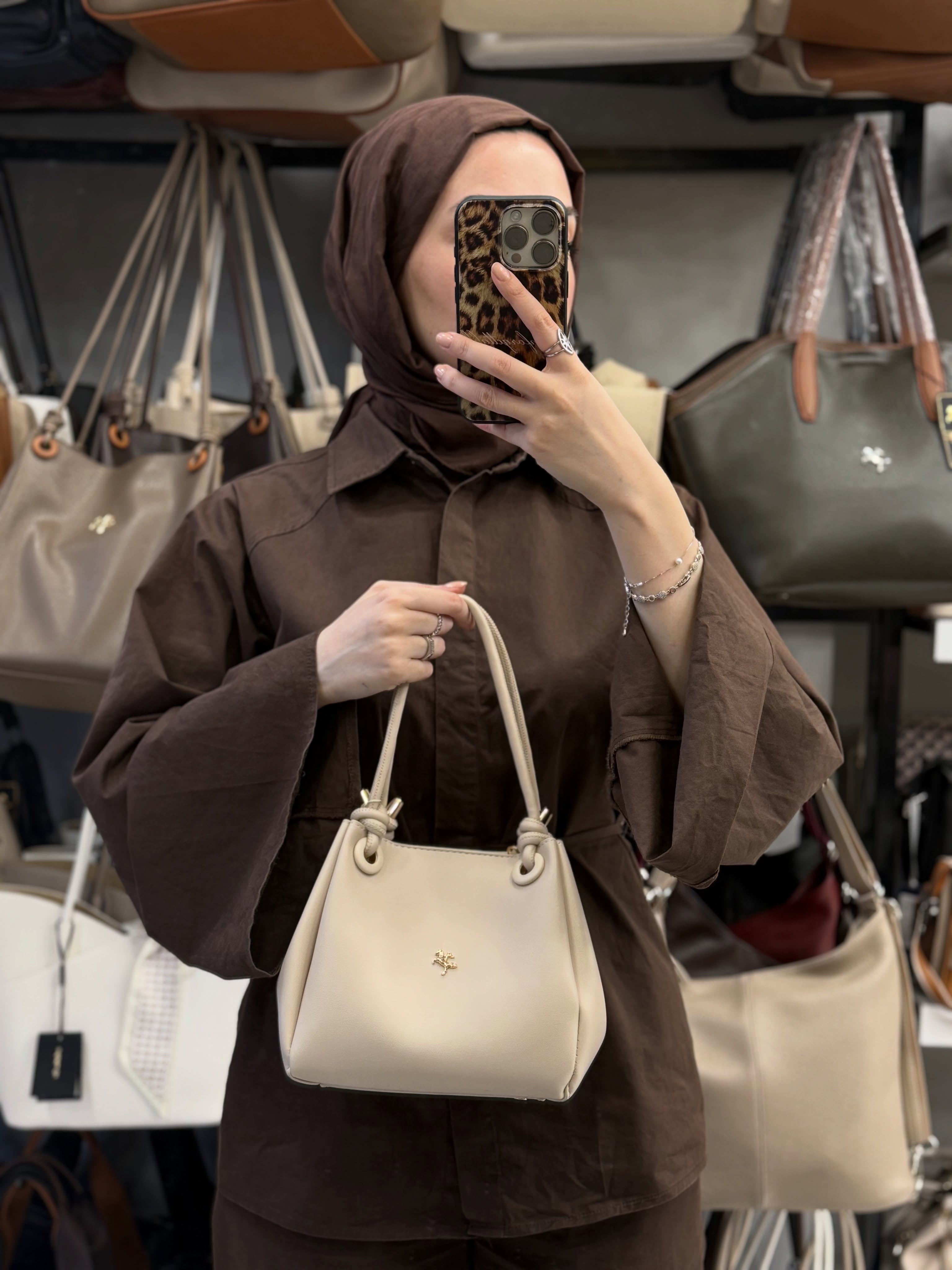Nas Bag Krem Kadın El ve Omuz Çantası - 1550